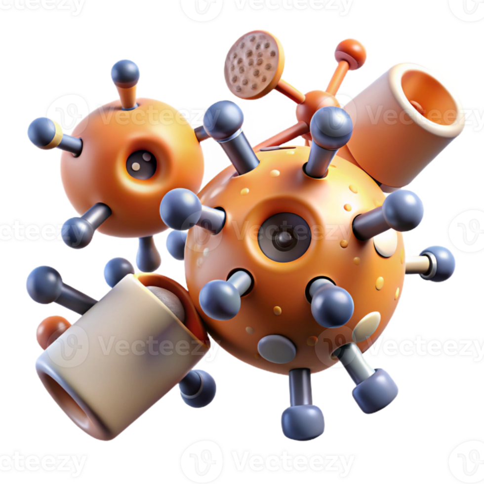 extraordinary rustic vibrant artistic A group of nanobots repairing damaged tissue, microscopic view, biological and technological elements combined, scientific illustration style high quality... png