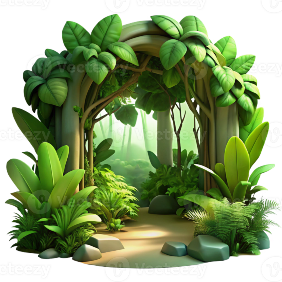 elegant classic stunning traditional A lush jungle scene, dappled sunlight filtering through the canopy, vibrant greens and deep shadows, Art Nouveau style genuine exclusive png