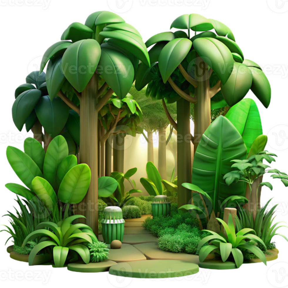 beautiful abstract stunning modern A lush jungle scene, dappled sunlight filtering through the canopy, vibrant greens and deep shadows, Art Nouveau style detailed genuine png