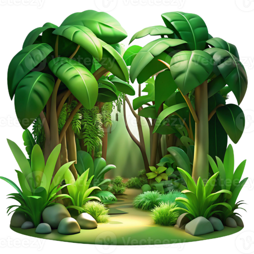 magnificent minimalist impressive minimalist A lush jungle scene, dappled sunlight filtering through the canopy, vibrant greens and deep shadows, Art Nouveau style high quality 4K png