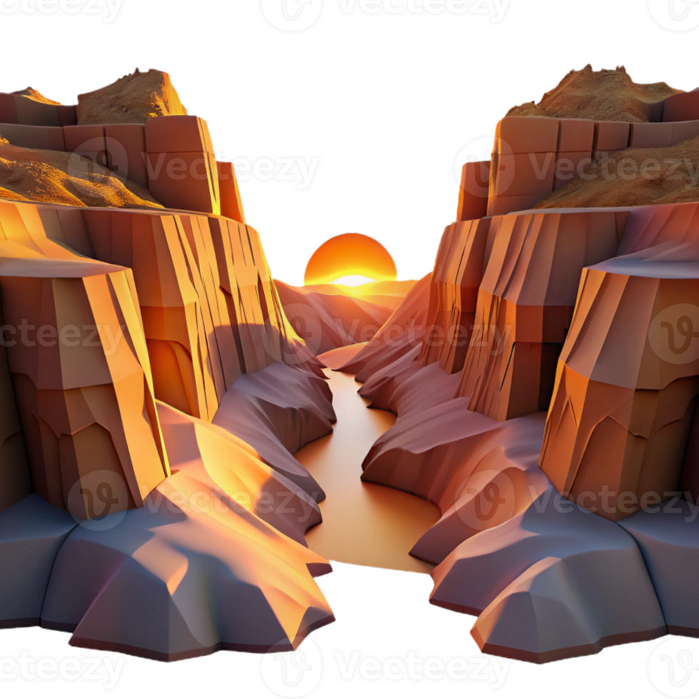 extraordinary abstract magnificent vintage A desert canyon at sunset, warm hues and long shadows, panoramic view, photographic style exclusive original png