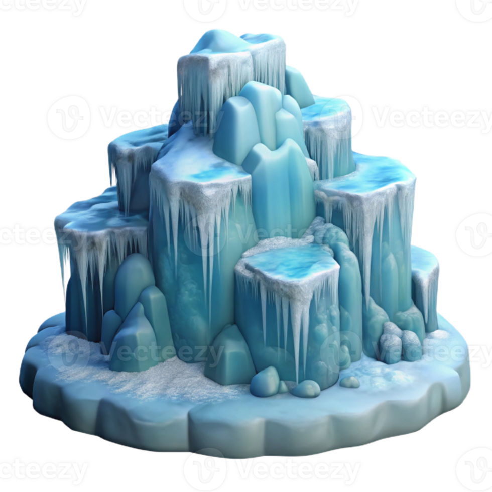 elegant traditional magnificent contemporary A frozen waterfall, intricate ice formations, crisp winter light, realistic render high resolution premium png