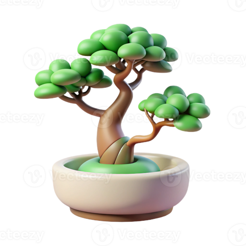 extraordinary creative vibrant creative A bonsai tree in a minimalist pot, soft, even lighting, zen garden aesthetic authentic professional png