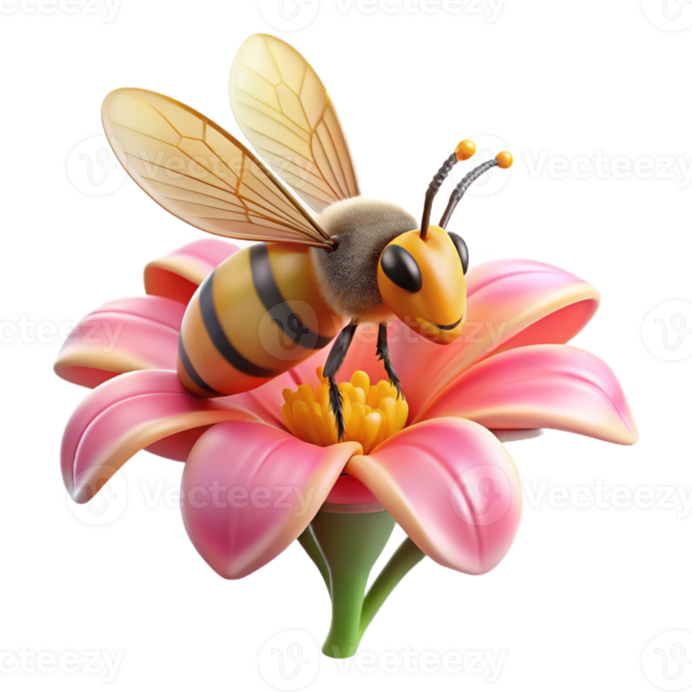 serene classic stunning artistic A close-up of a bee collecting pollen from a flower, macro photography, vibrant colors, detailed textures 4K detailed png