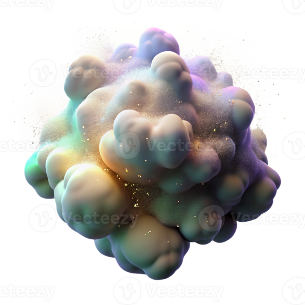 beautiful contemporary dramatic contemporary A dense cloud of iridescent particles, swirling and coalescing in a zero-gravity environment, lit by a hidden, internal light source, resembling nebula... png