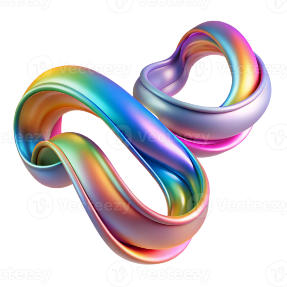 impressive rustic serene abstract A cascade of shimmering, iridescent ribbons, flowing and twisting in a weightless environment, lit by a soft, rainbow gradient high resolution premium png