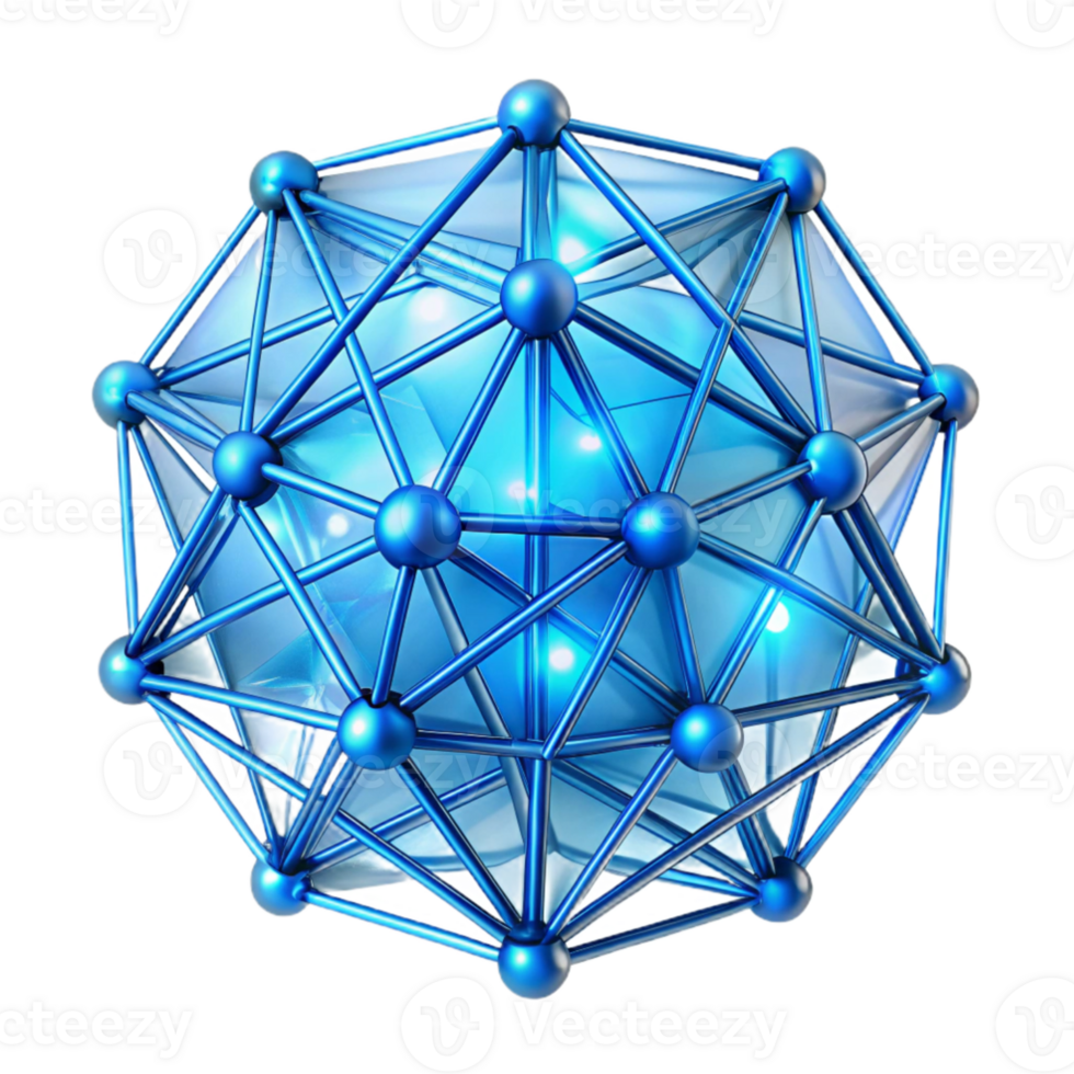 stunning traditional impressive abstract An intricate web of interconnected, glowing lines, forming a complex, three-dimensional network, illuminated by a cool, electric blue light, resembling a... png