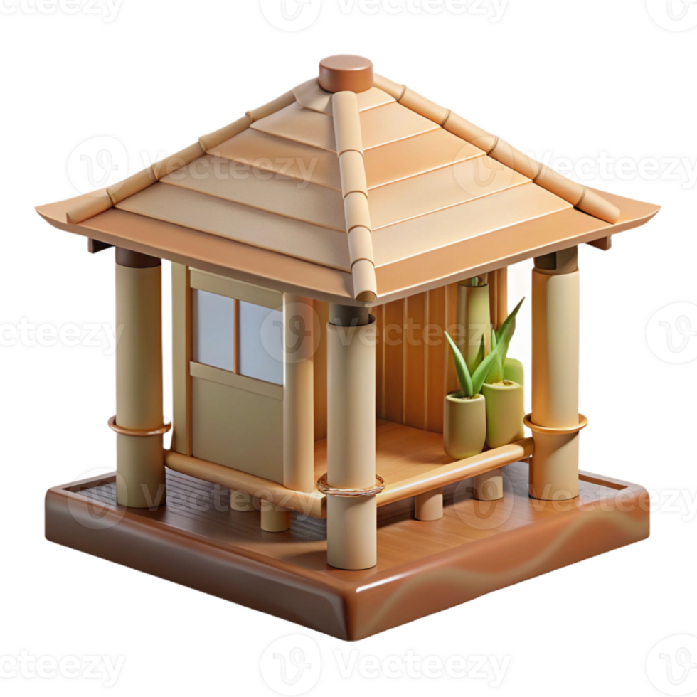 magnificent abstract serene artistic A minimalist Japanese tea house, made of bamboo and rice paper, soft natural light, serene, watercolor painting, 4K authentic png