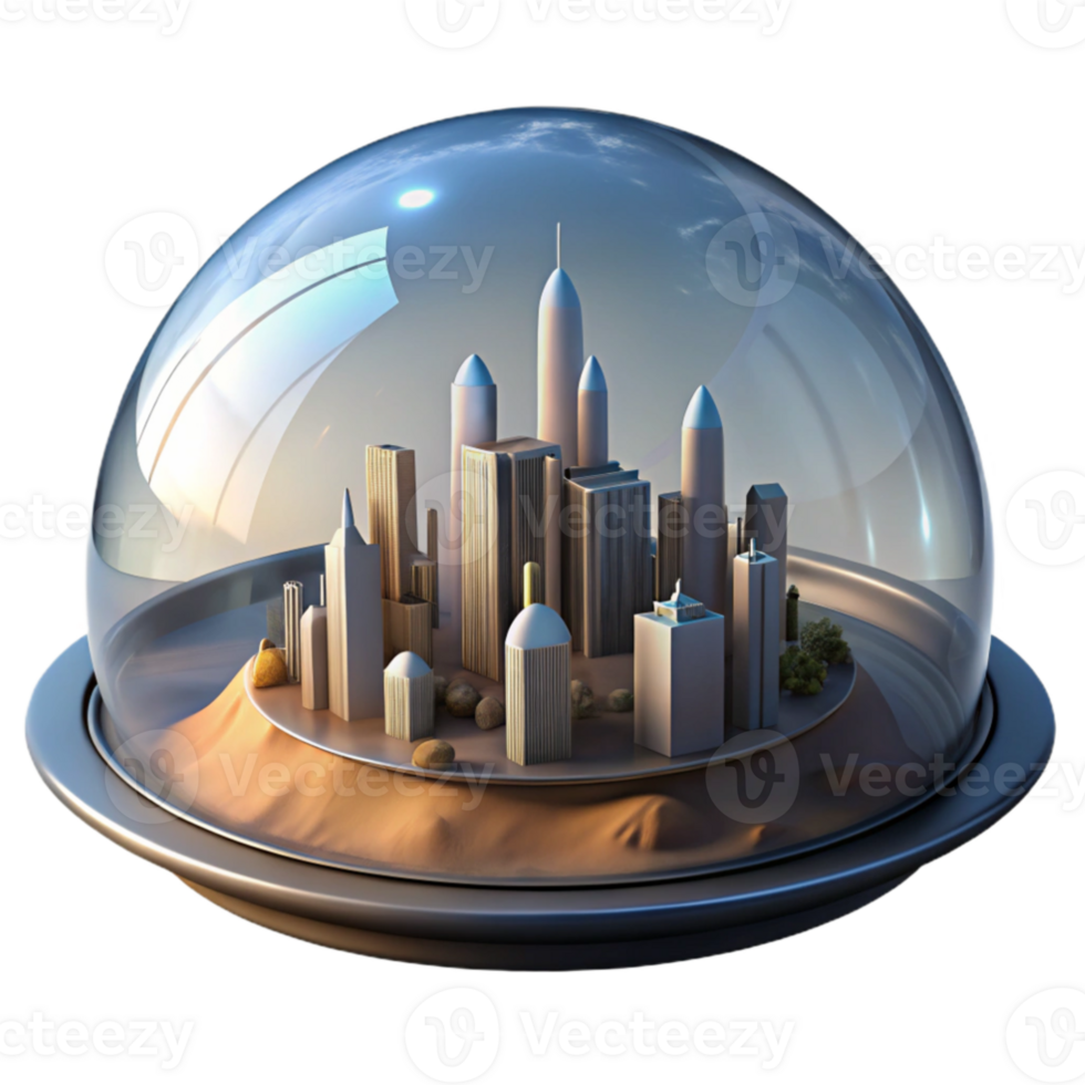 impressive rustic wonderful traditional A futuristic city built inside a giant dome on a barren planet, soft, diffused lighting, matte painting style high quality genuine png
