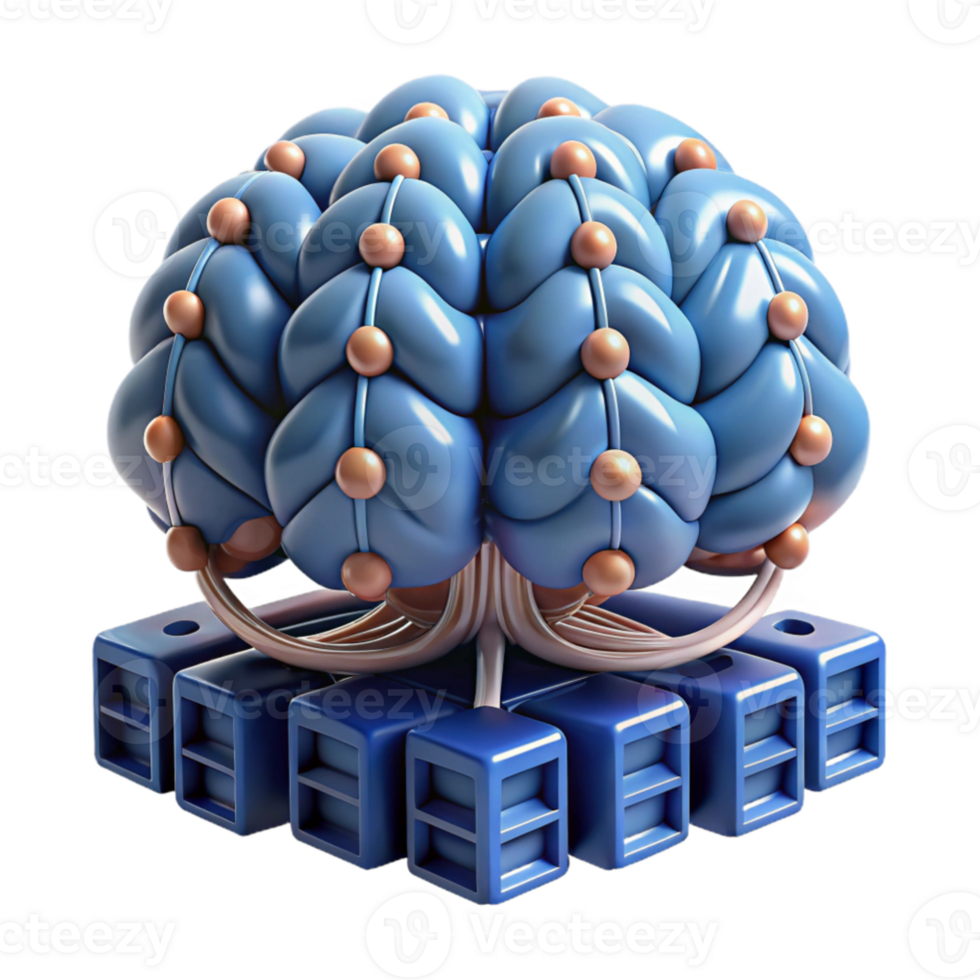 stunning minimalist impressive rustic A network of interconnected servers forming a giant brain, depicted in a futuristic, architectural style, with dramatic, volumetric lighting premium authentic png