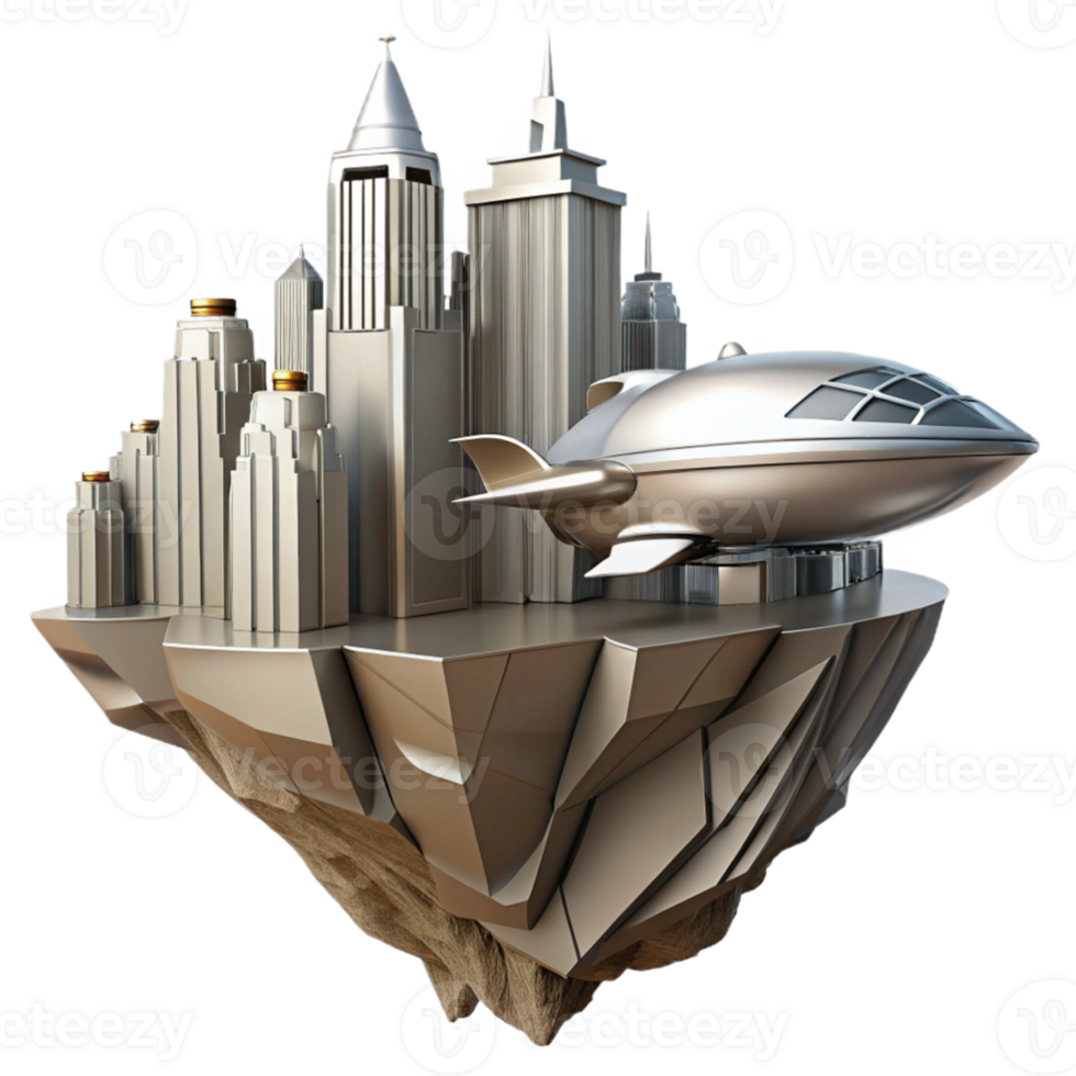 stunning contemporary magnificent contemporary A sleek, silver spaceship descends towards a sprawling, futuristic city built on the side of a cliff face.... png