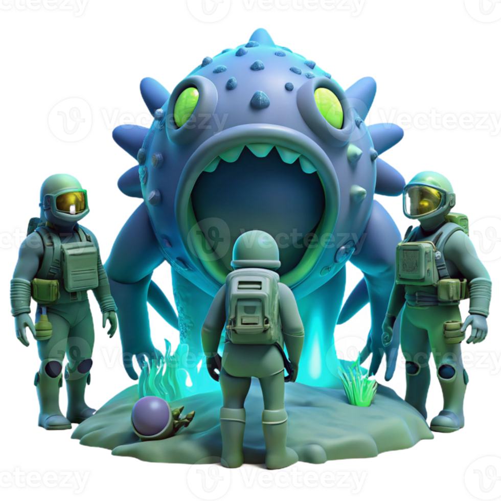 vibrant vintage magnificent contemporary A group of explorers in advanced diving suits discover a colossal, bioluminescent creature in the depths of an alien ocean.... png