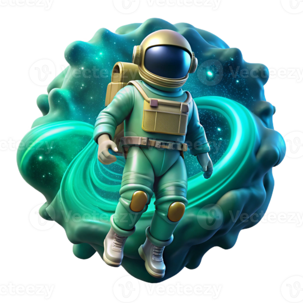 wonderful classic extraordinary vintage A lone astronaut, clad in a bioluminescent spacesuit, drifts through a nebula of swirling turquoise and gold, illuminated by the distant glow of a binary... png