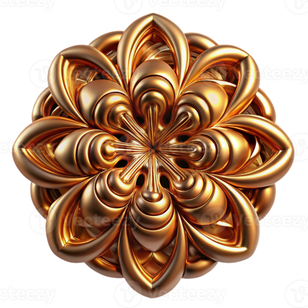 wonderful creative magnificent rustic A fractal pattern of intricate, self-replicating designs, rendered in metallic copper and bronze, illuminated by a warm, golden light, art nouveau style... png