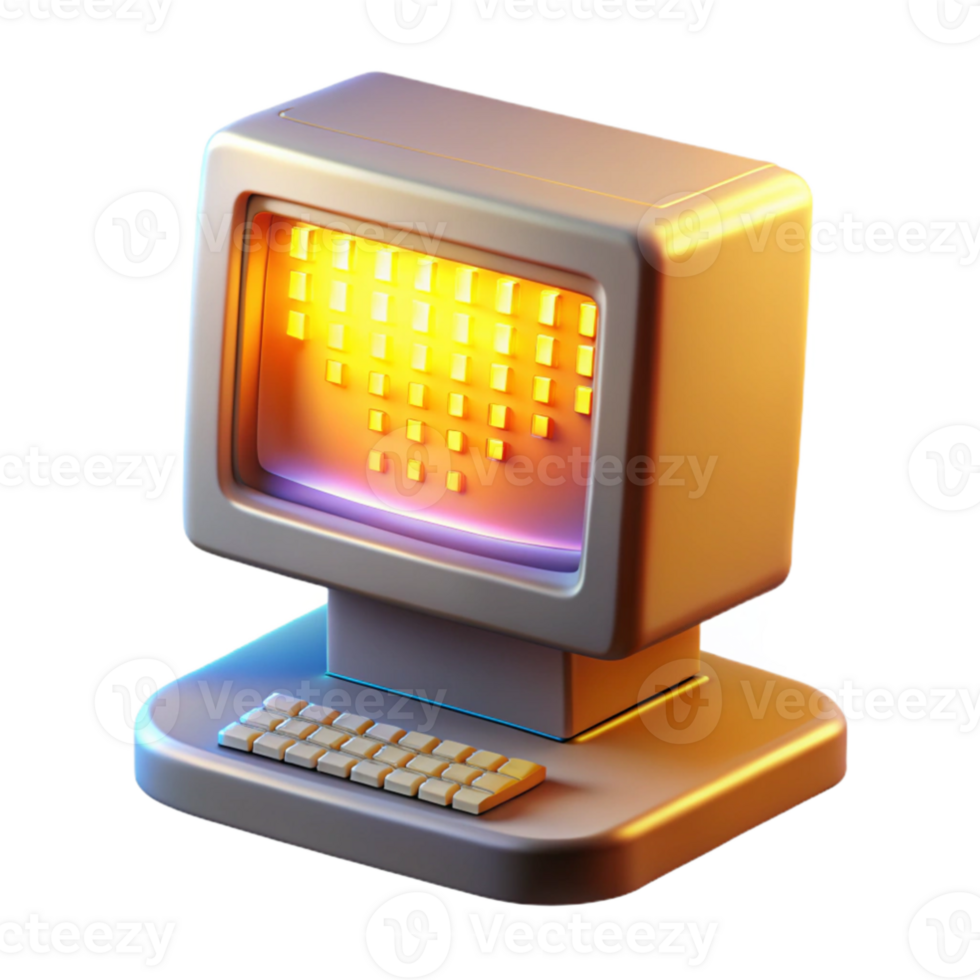 magnificent minimalist serene minimalist A vintage computer monitor displaying a cascading waterfall of binary code, bathed in the warm glow of CRT light, pixel art style, retro lighting detailed... png
