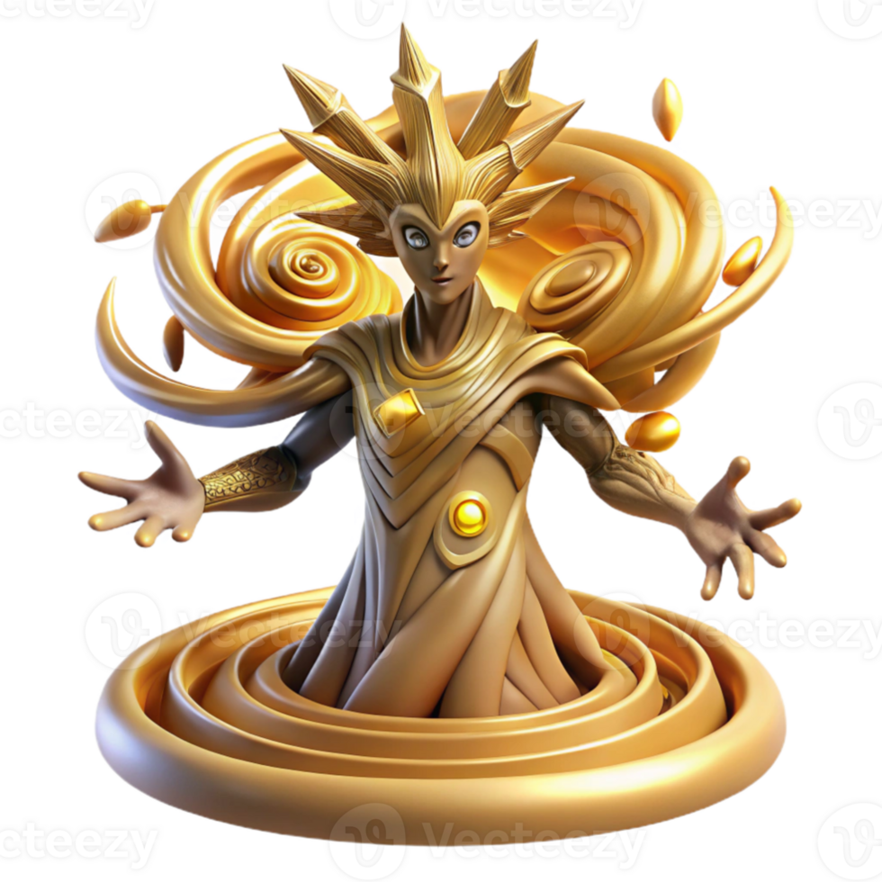serene abstract stunning classic A colossal, ancient tree spirit with bark made of woven starlight and leaves of pure gold, reaching towards a swirling vortex of celestial energy.... png