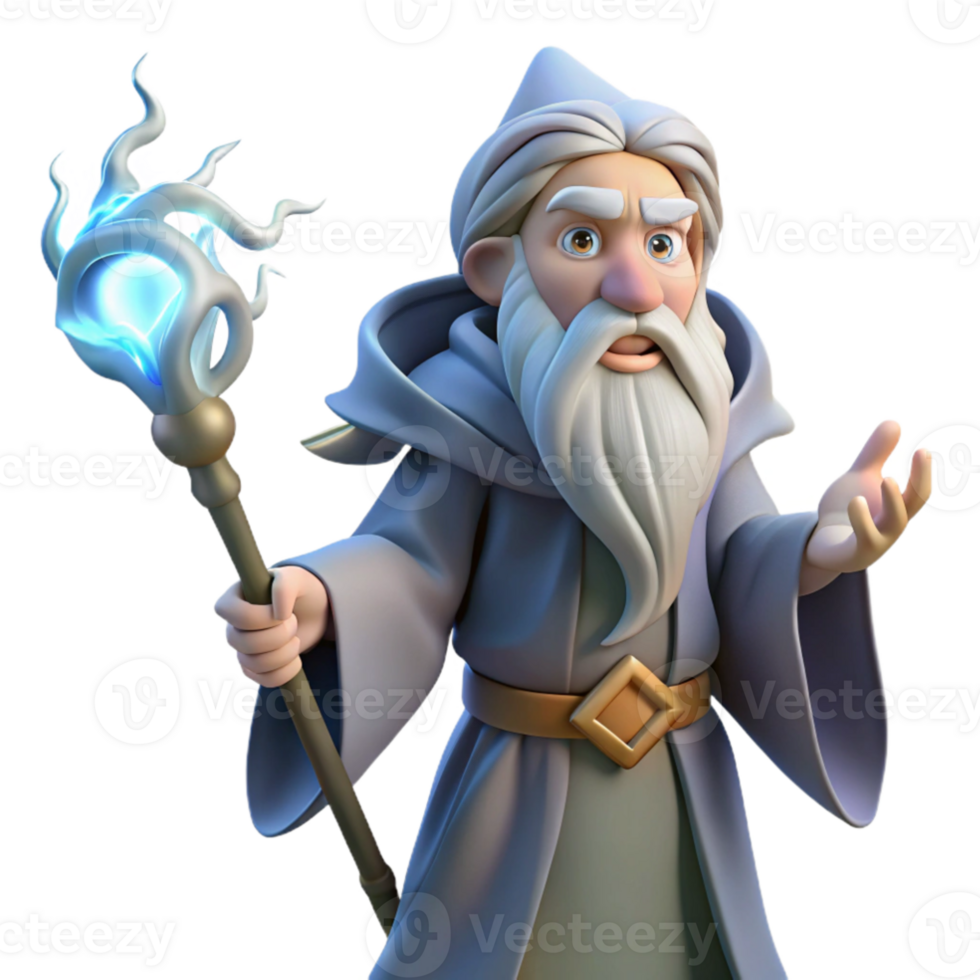 serene artistic impressive vintage A wise old wizard with a long white beard and a staff of twisted oak, casting a spell of swirling arcane energy, illuminated by the ethereal glow of magic runes.... png
