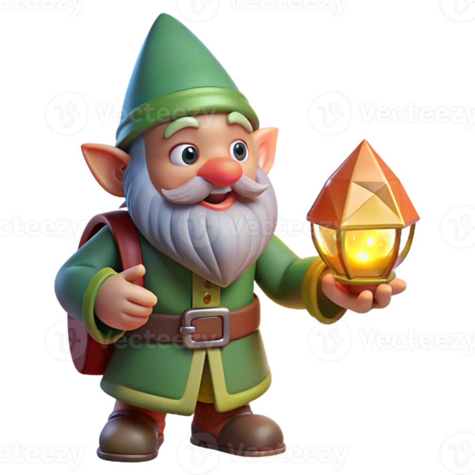 wonderful minimalist magnificent contemporary A curious gnome, examining a glowing, magical artifact in a dusty, forgotten library. Realistic style, warm, candlelight genuine detailed png