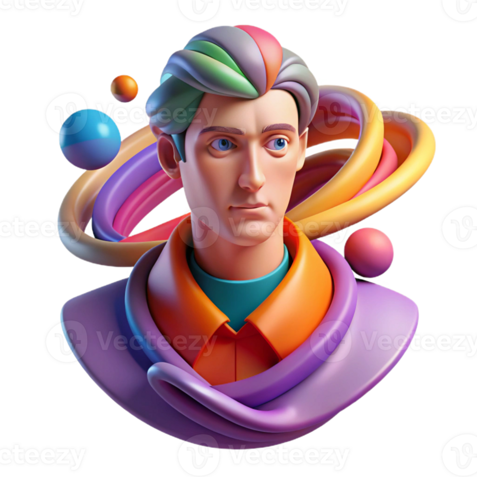 vibrant modern beautiful classic Portrait of an abstract figure composed of swirling colors and geometric shapes, dynamic lighting, abstract expressionism style premium authentic png