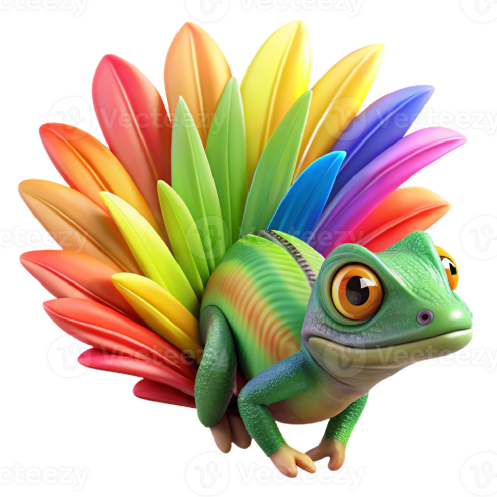 dramatic traditional vibrant vintage A vibrant chameleon camouflaged against a rainbow lorikeet's feathers, macro photography style, brightly lit high resolution high quality png