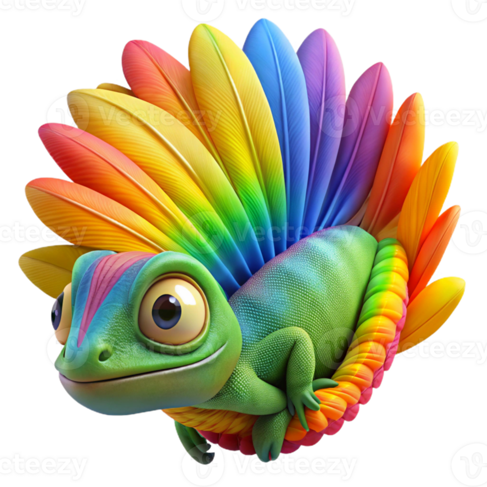 stunning artistic extraordinary rustic A vibrant chameleon camouflaged against a rainbow lorikeet's feathers, macro photography style, brightly lit authentic exclusive png