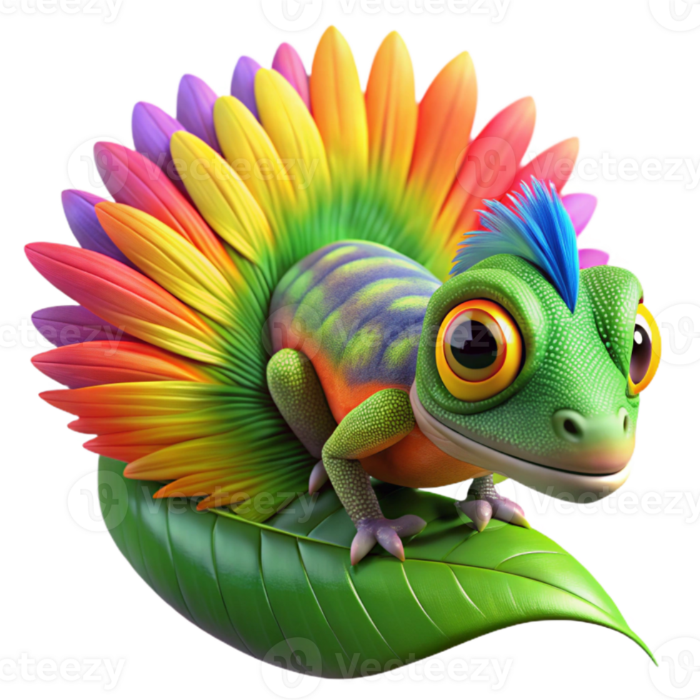 impressive vintage vibrant artistic A vibrant chameleon camouflaged against a rainbow lorikeet's feathers, macro photography style, brightly lit professional detailed png