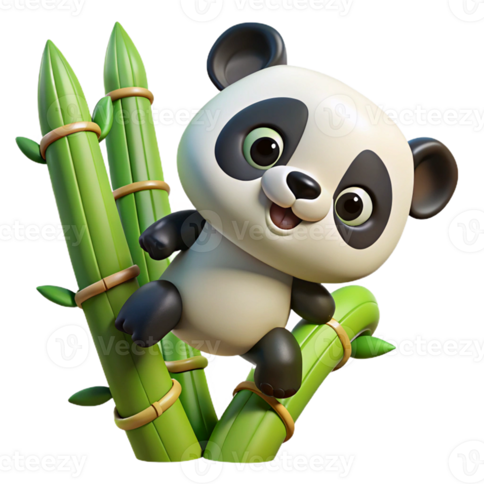 vibrant modern beautiful abstract A playful panda cub tumbling down a bamboo-covered hillside, soft, diffused lighting, cartoon style original high resolution png