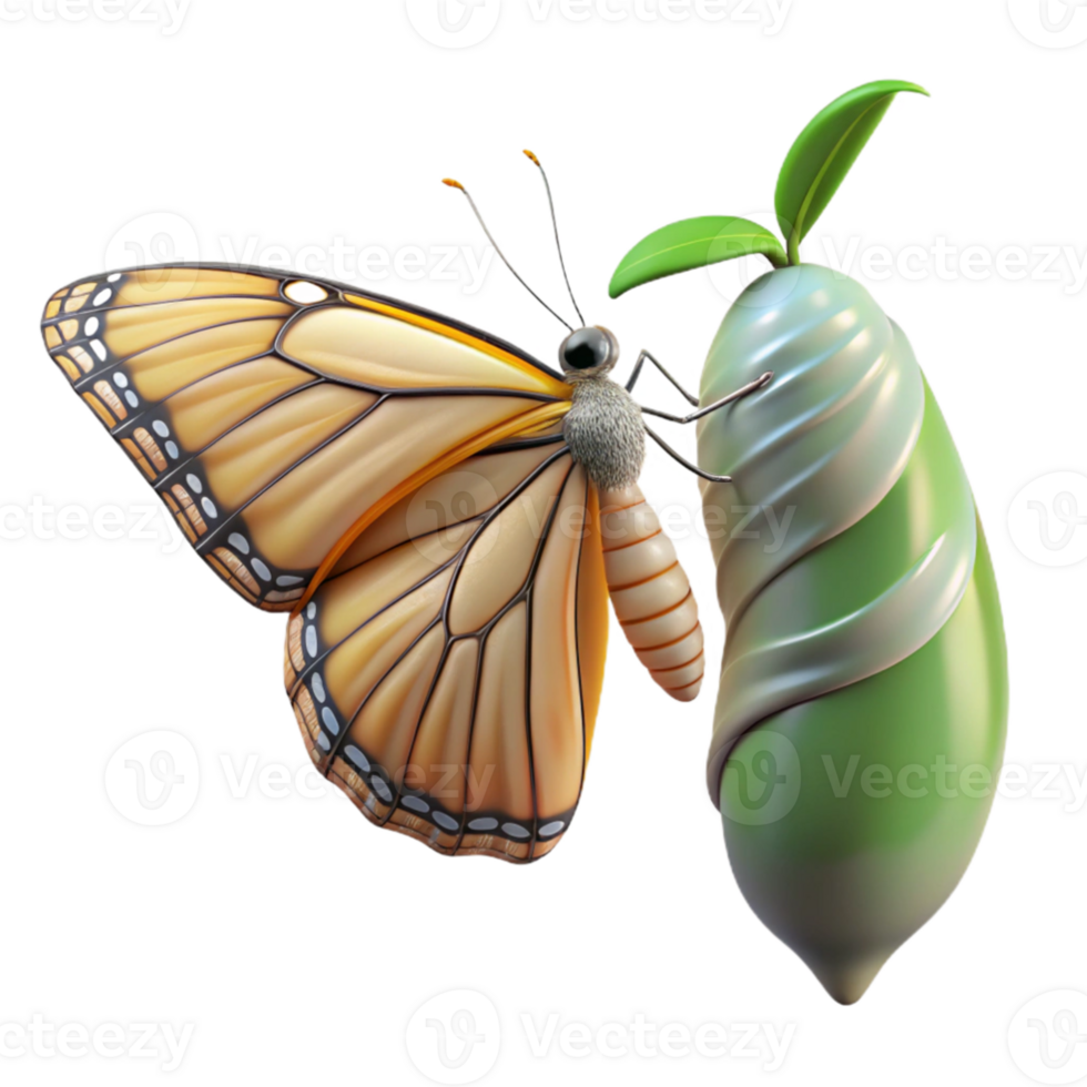 elegant classic stunning traditional A delicate butterfly emerging from its chrysalis, soft, diffused lighting, macro photography style premium genuine png