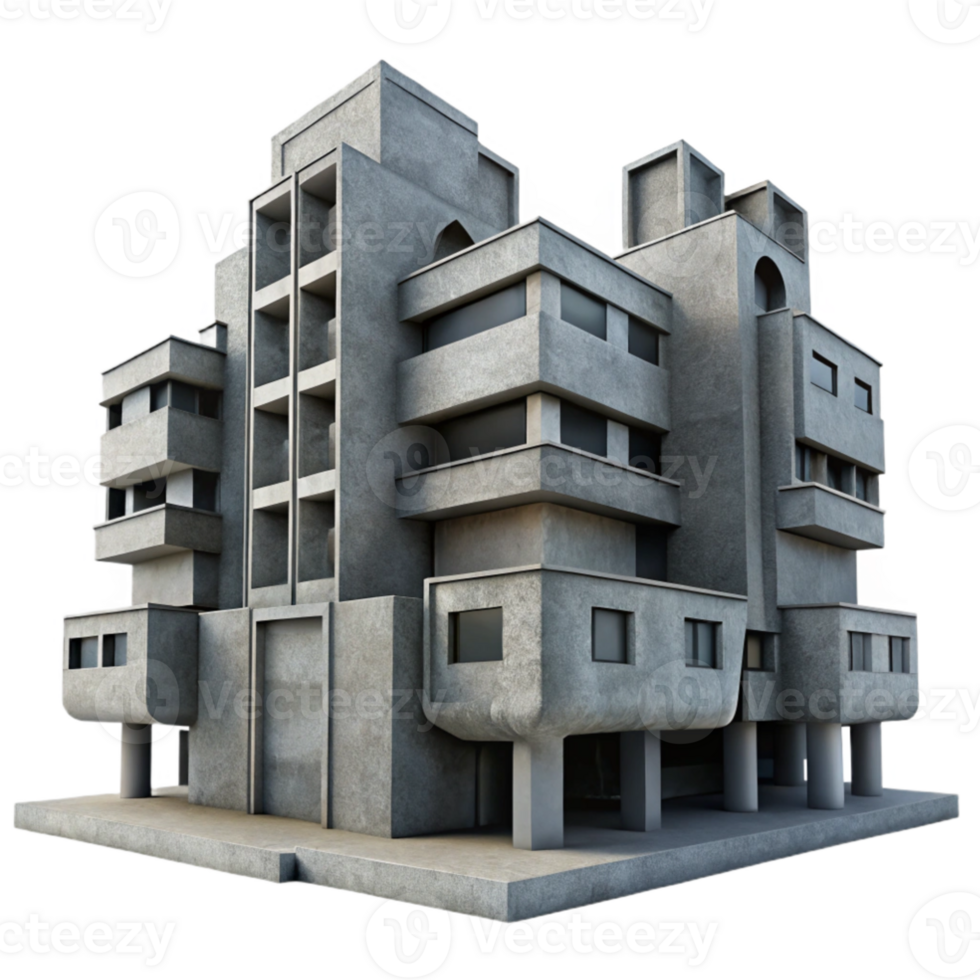 extraordinary artistic extraordinary artistic A Brutalist concrete apartment complex, overcast sky, stark shadows, repetitive geometric forms, dystopian atmosphere, monochrome palette, cinematic... png