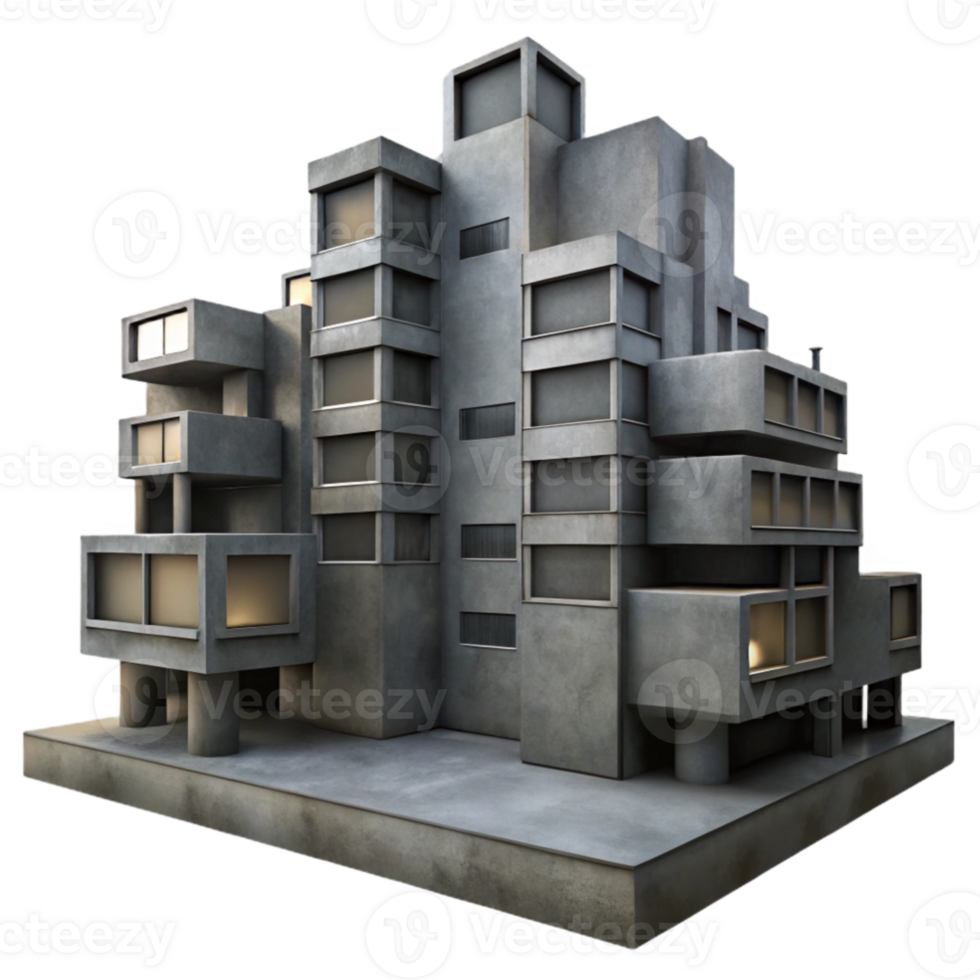 stunning traditional elegant traditional A Brutalist concrete apartment complex, overcast sky, stark shadows, repetitive geometric forms, dystopian atmosphere, monochrome palette, cinematic... png