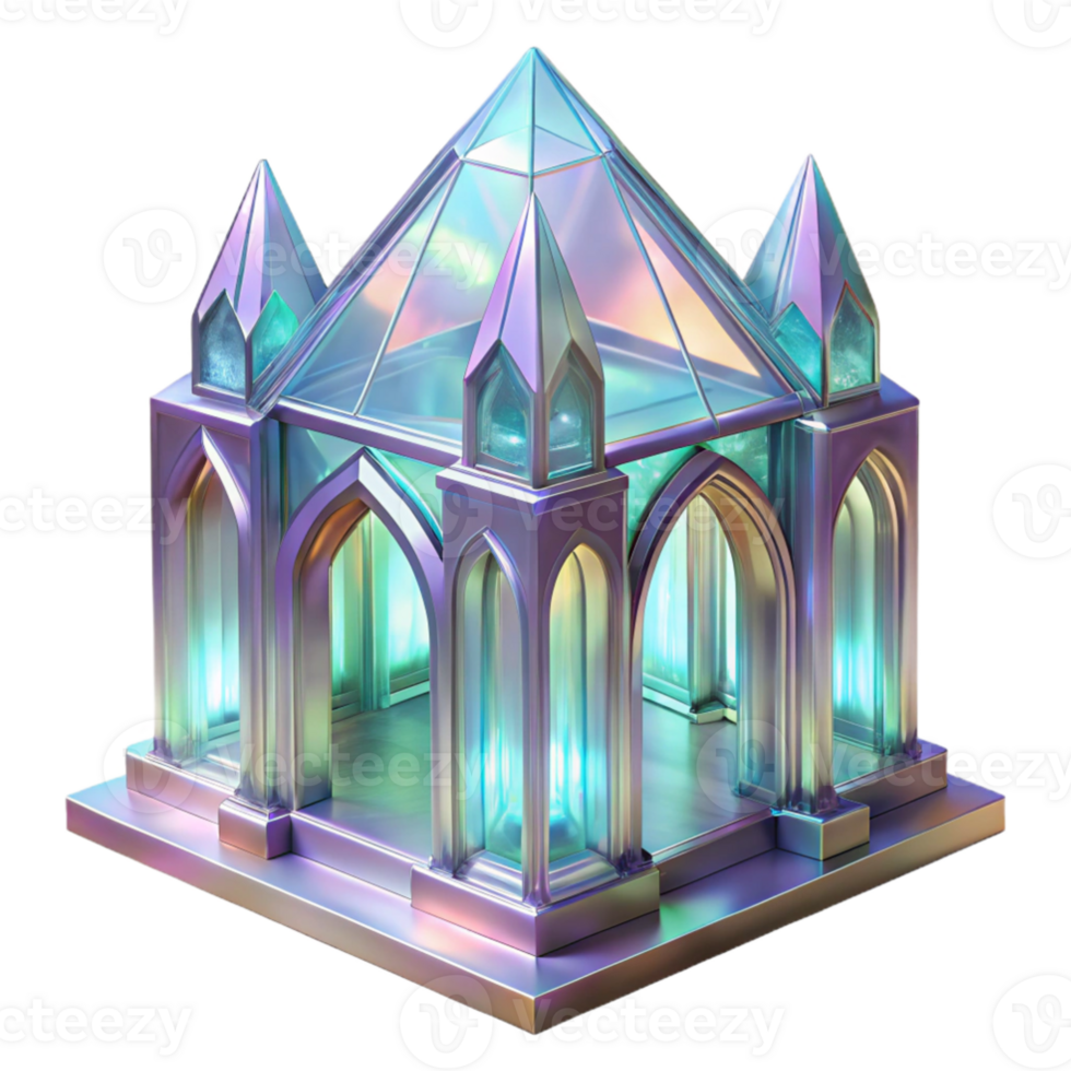 serene classic beautiful creative A crystal palace, translucent walls and ceilings, iridescent light refracting through the structure, ethereal atmosphere, magical setting, delicate details... png
