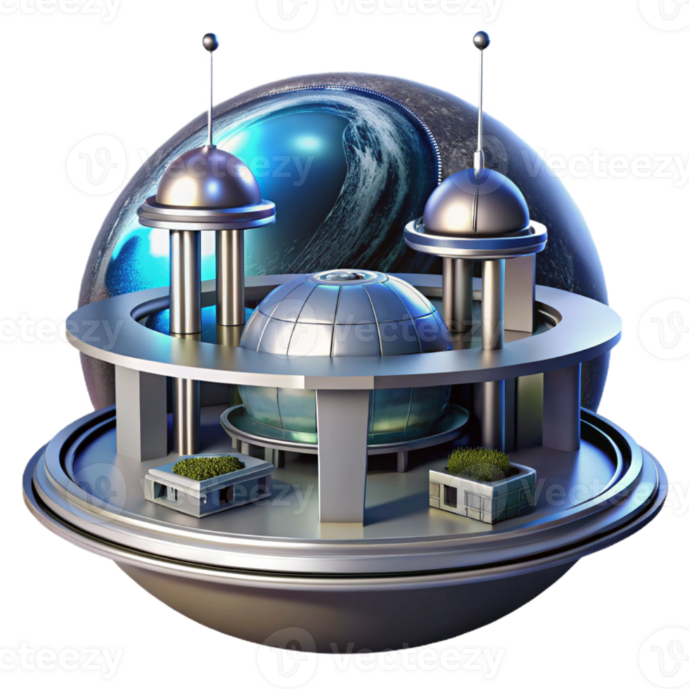 magnificent creative stunning contemporary A futuristic space station, sleek metallic structures, panoramic views of Earth, artificial lighting, minimalist design, cinematic composition high... png