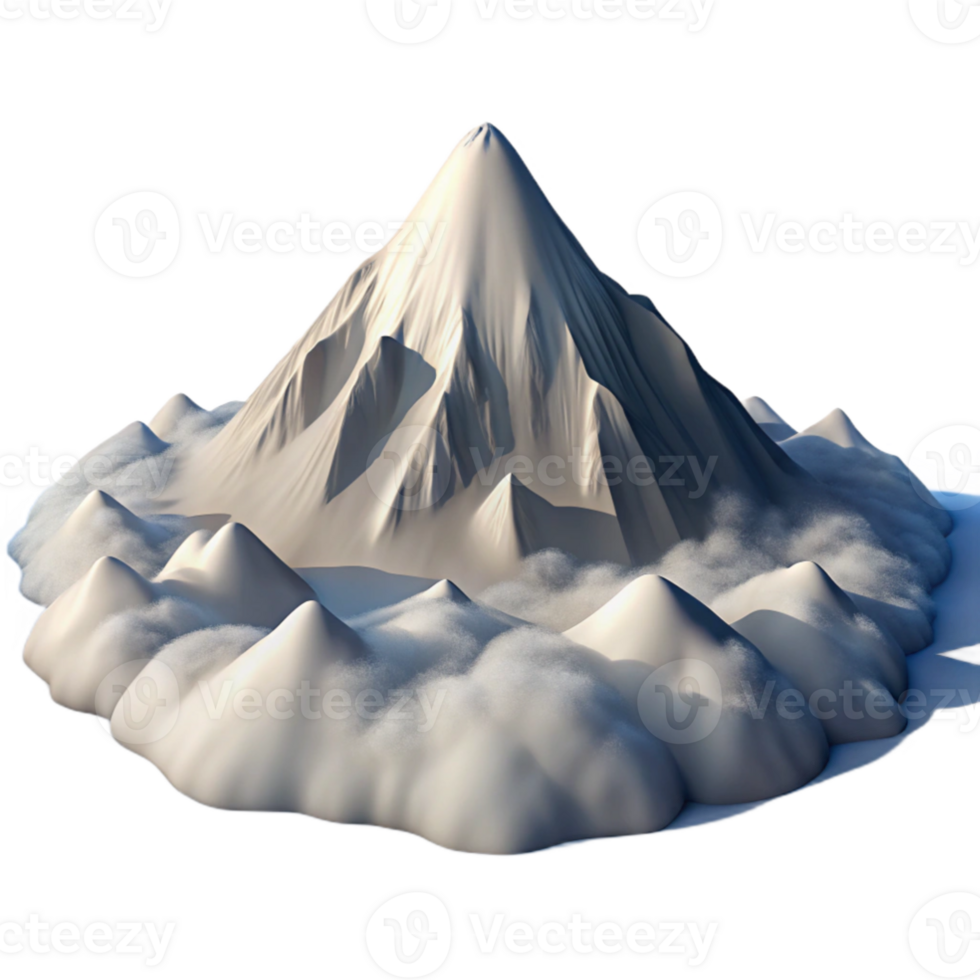 stunning classic vibrant vintage A majestic snow-capped mountain peak piercing through a sea of clouds, aerial perspective, crisp, clear light, dramatic composition high resolution exclusive png