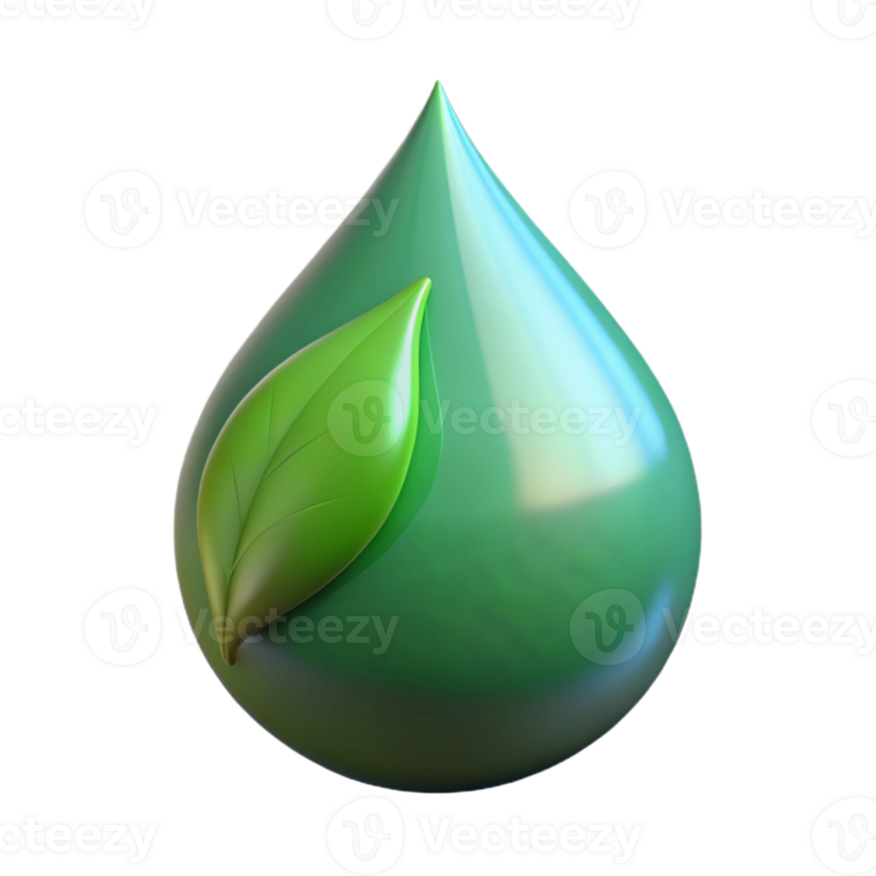 extraordinary creative extraordinary modern A single, perfect raindrop on a green leaf, reflecting the surrounding forest, macro photography, natural lighting high resolution premium png