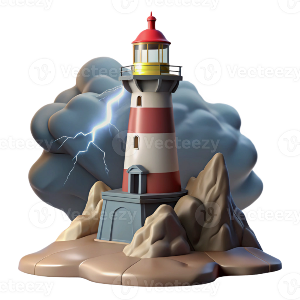 stunning artistic vibrant vintage A solitary lighthouse perched on a rocky cliff, dramatic storm lighting, romanticism style 4K professional png