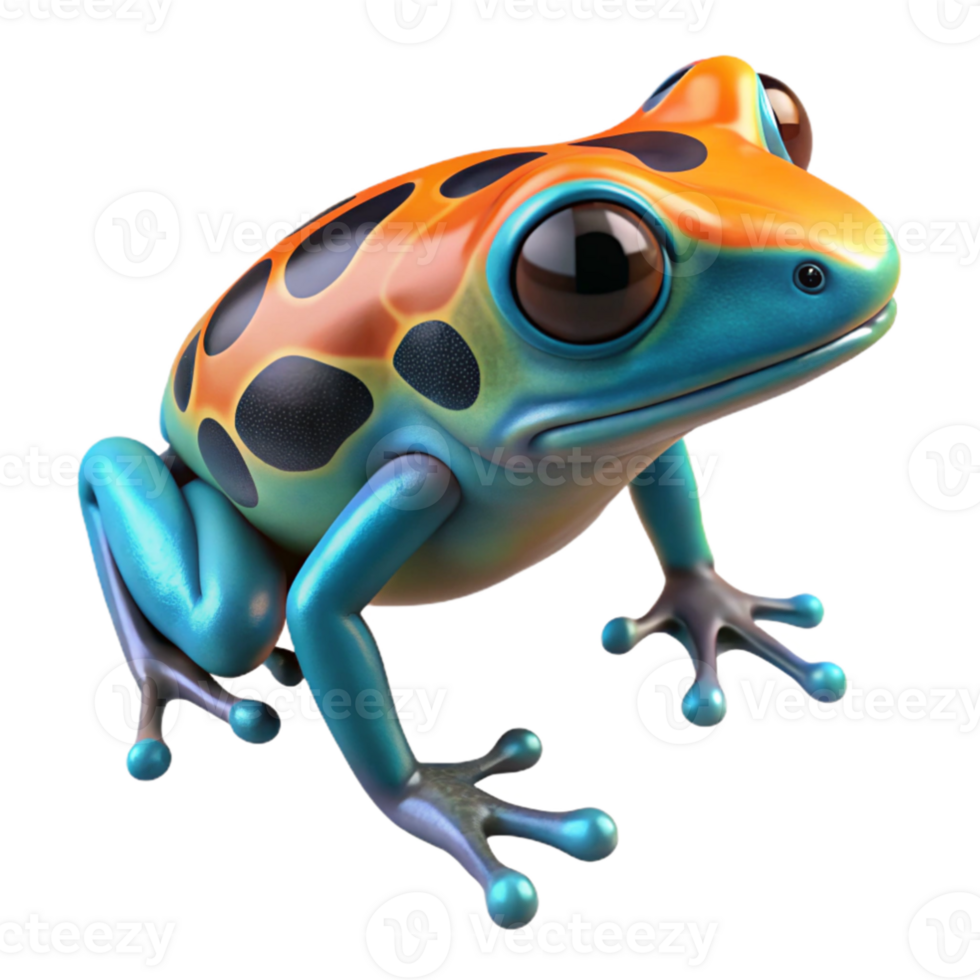 dramatic rustic stunning creative A vibrant poison dart frog, magnified, intricate skin textures visible, rainforest humidity, macro photography style, neon lighting high resolution 4K png