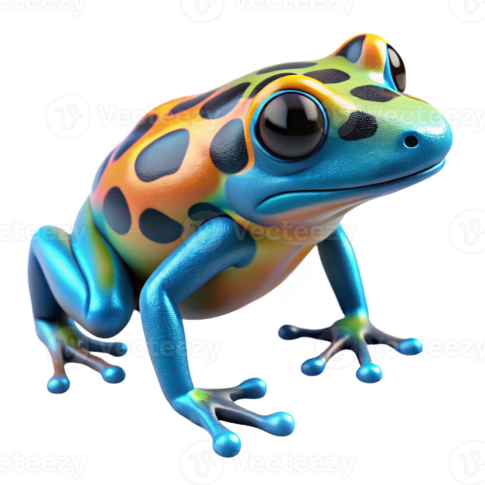 serene minimalist beautiful artistic A vibrant poison dart frog, magnified, intricate skin textures visible, rainforest humidity, macro photography style, neon lighting exclusive high resolution png