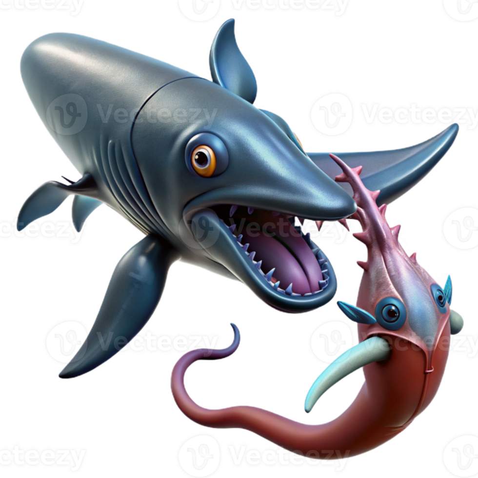 stunning modern serene abstract A giant squid battling a sperm whale in the depths of the ocean, dynamic action, dark and mysterious lighting, dramatic style high resolution high quality png