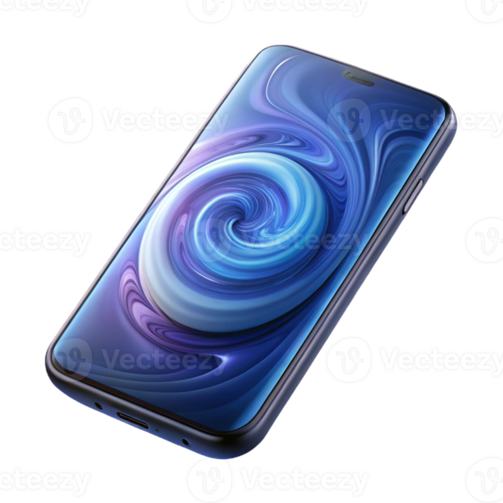 extraordinary contemporary extraordinary contemporary A hyperrealistic render of a transparent smartphone displaying a swirling galaxy, illuminated from within, product photography style premium 4K png