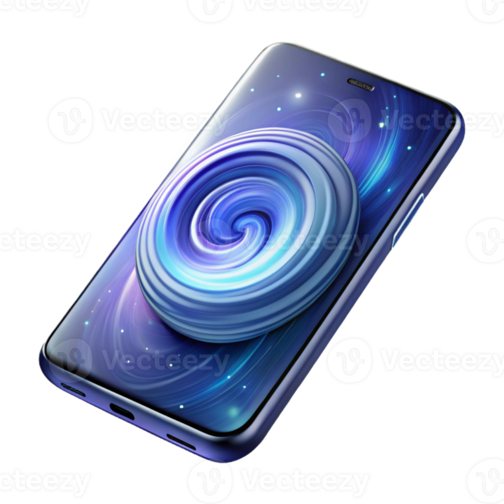 serene classic impressive vintage A hyperrealistic render of a transparent smartphone displaying a swirling galaxy, illuminated from within, product photography style 4K high quality png