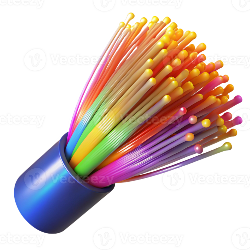 magnificent abstract wonderful minimalist A close-up, macro shot of a fiber optic cable emitting glowing strands of light, vibrant, multicolored lighting, abstract photography style high quality... png