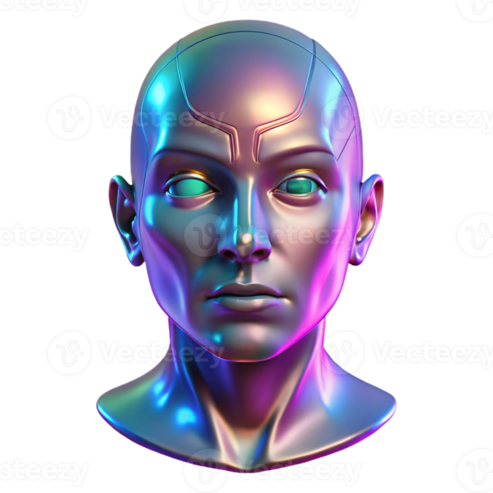 beautiful artistic impressive minimalist A holographic projection of a human face glitching and distorting, flickering neon lights, cyberpunk style, 4K 4K png