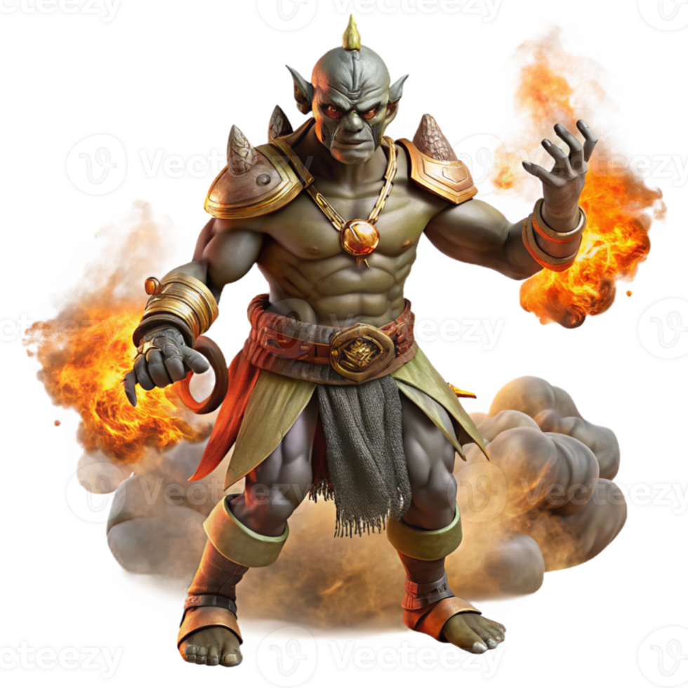 wonderful classic impressive rustic A stoic orc shaman performing a ritual amidst swirling smoke, firelight, intense detail, Greg Rutkowski style high quality detailed png