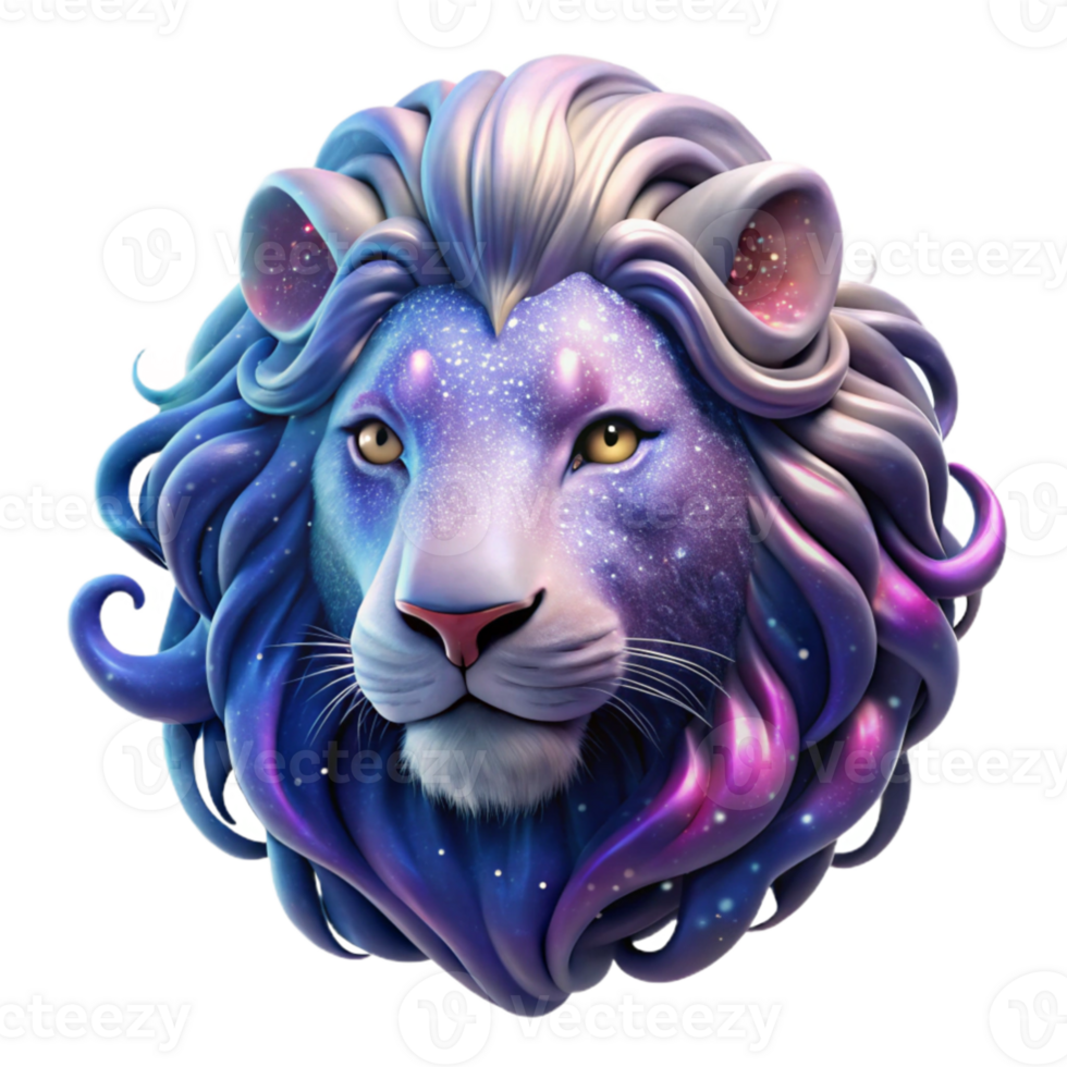 vibrant classic vibrant classic An abstract portrait of a lion, composed of swirling galaxies and nebulae, in a vibrant, cosmic art style premium original png