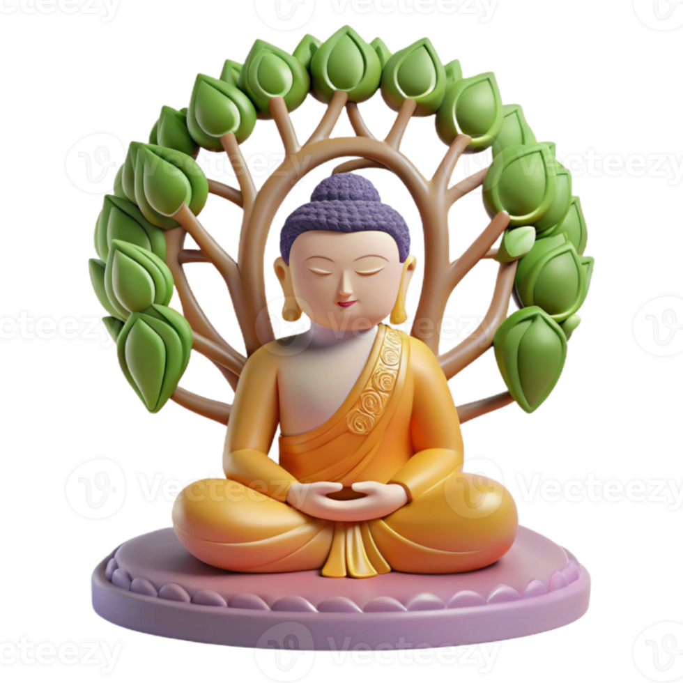 impressive artistic beautiful classic A contemplative Buddha sitting under the Bodhi tree, bathed in the soft light of dawn, intricate details and serene expression, in a traditional Thangka... png