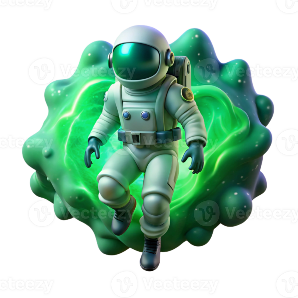 impressive minimalist beautiful contemporary A lone astronaut, clad in a bioluminescent spacesuit, drifts through a nebula of swirling emerald and sapphire gases, illuminated by the distant glow... png