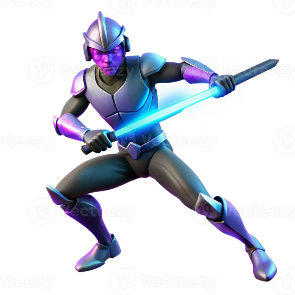 impressive traditional stunning abstract A futuristic warrior, wielding a glowing energy sword, stands amidst the ruins of a crumbling city. Dramatic, dynamic pose detailed genuine png