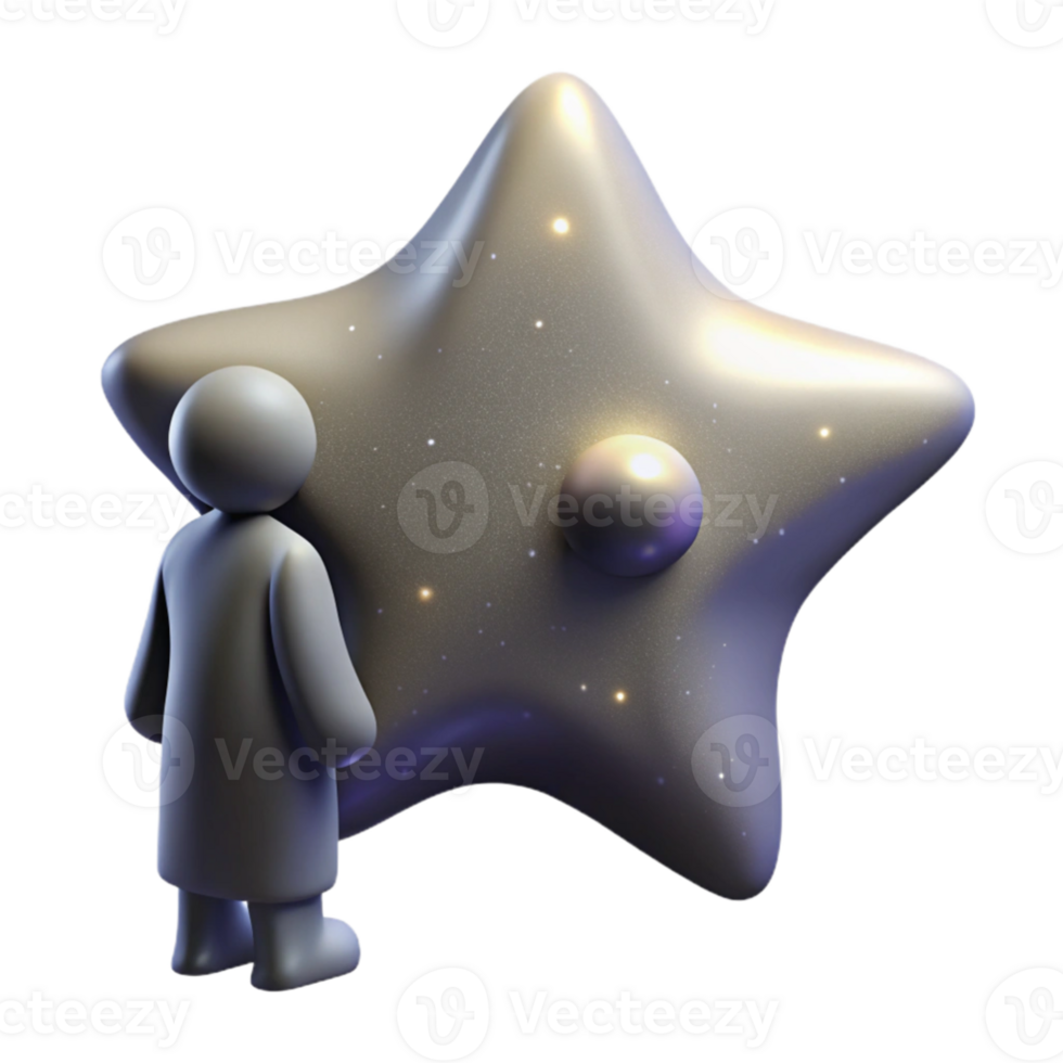 elegant contemporary wonderful minimalist A solitary figure, silhouetted against the backdrop of a dying star, contemplates the vastness of space. Melancholy, atmospheric style genuine detailed png