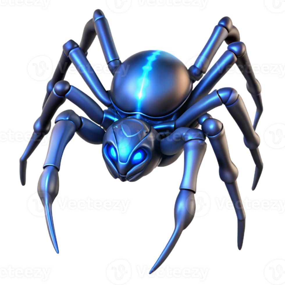 magnificent creative elegant creative A giant, biomechanical spider weaving a web of energy, ethereal blue lighting, surrealism style 4K professional png