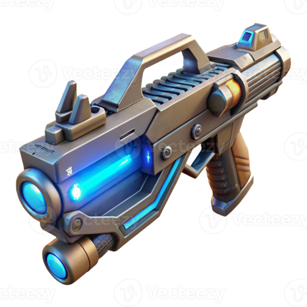 magnificent vintage dramatic abstract A futuristic weapon with intricate engravings and glowing energy cores, studio lighting, 3D render style 4K detailed png